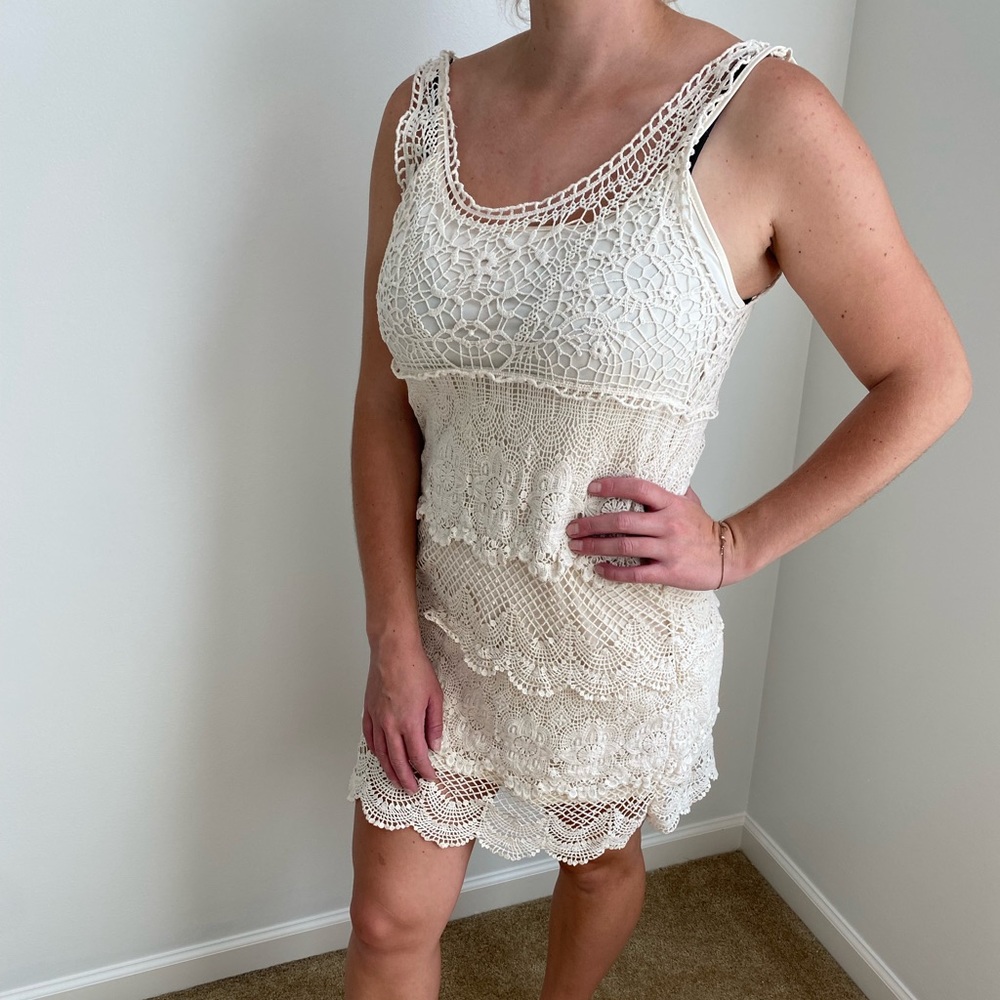 Crochet Tank Mini Dress